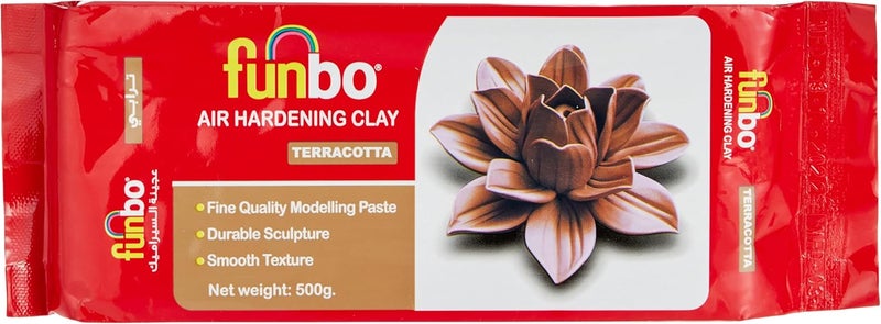 CLIPS Funbo Air Hardening Clay 500 Gms Terracota, Terracotta, 250 Grams- Pack Of 02 - Image 1